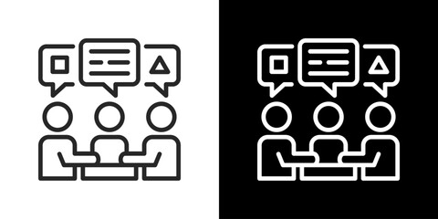 Opinion Icon Set. Clean Line Design With Light And Dark Versions For Versatile Use.