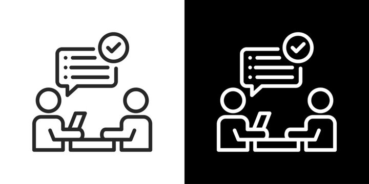 Assessment Icon Set. Clean Line Design With Light And Dark Versions For Versatile Use.