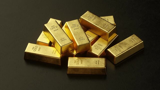 Gold bars and Financial concept,3d rendering