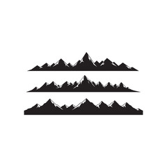 Illustration of three mountain range silhouettes, perfect for logos, banners, and designs