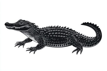 Naklejka premium Detailed crocodile illustration isolated on white background