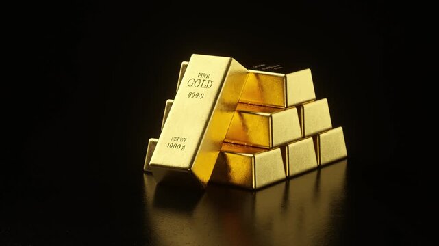 Gold bars and Financial concept,3d rendering