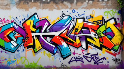 graffiti wall abstract background, Generative Ai not real photo, idea for artistic pop art background backdrop