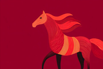 Celebration poster for Chinese New Year 2026 with the red fire horse symbol