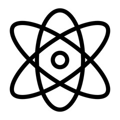 Atom icon, science and physics design element