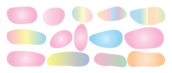 “Colorful Abstract Blob Shape Set – Gradient Pastel Fluid Elements for Modern Graphic Design, Backgrounds, Social Media, and Creative Vector Illustration”