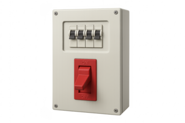 Electrical circuit breaker box controlling power distribution