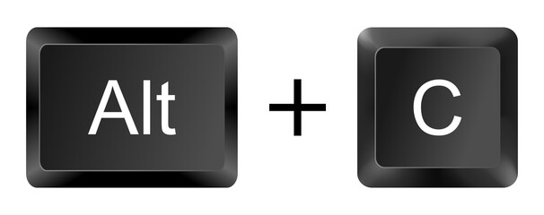 Alt + C Keyboard Shortcut Key Icon on White Background