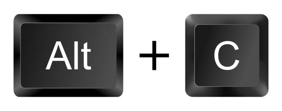 Alt + C Keyboard Shortcut Key Icon on White Background
