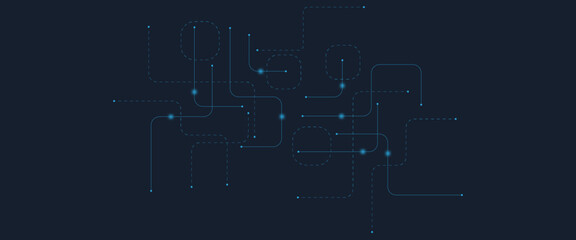 Abstract digital AI circuit board background with tech icons. Digital technology motherboard texture design. Engineering circuit board concept for poster, header, banner, website, presentation