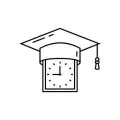 Webquick training icon, short-term training, accelerated education, thin line web symbol on white background - editable stroke vector illustration eps10