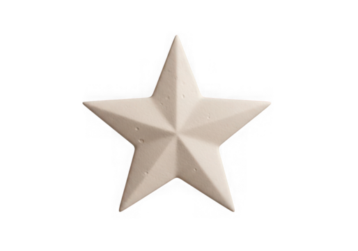 A single beige star shape isolated on transparent background