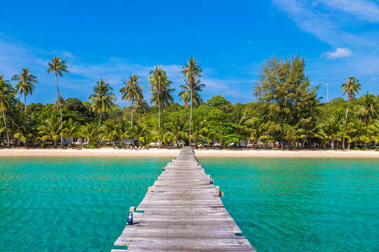 Wooden jetty (bridge) to beach