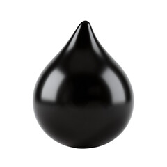 A Black Oil Drop 3D Render Icon Illustration Cute Cartoon Style Realistic Liquid Object Design