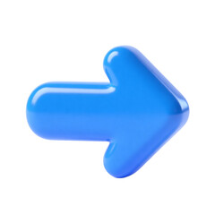 Bright Blue Arrow Direction Symbol 3D Render Icon Illustration Cute Cartoon Style Digital Object