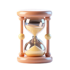 Hourglass Sand Timer Object Measuring Time 3D Render Icon Illustration Cute Cartoon Style