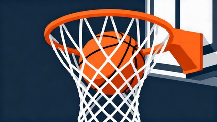 Basketball going through hoop