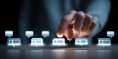 Digital Overload A Man Struggling Under the Weight of Constant Smartphone Alerts and Endless Push Notifications