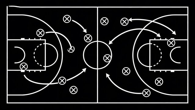 Basketball court play diagram