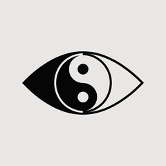 Yin Yang Eye Logo, Balance Vision Icon, Harmony Eye Symbol, Tao Eye Mark, Duality Gaze Design, Zen Iris Graphic, Equilibrium Emblem, Spiritual Eye Logo, Mystic Pupil Icon, Cosmic Balance Symbol, Insig