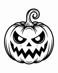 Scary Jack O Lantern Logo, Halloween Pumpkin Icon, Spooky Jackolantern Symbol, Evil Pumpkin Face, Carved Gourd Mark, Creepy Lantern Design, Menacing Pumpkin Graphic, Horror Jack Emblem, Ghoul Grin Log