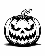Scary Jack O Lantern Logo, Halloween Pumpkin Icon, Spooky Jackolantern Symbol, Evil Pumpkin Face, Carved Gourd Mark, Creepy Lantern Design, Menacing Pumpkin Graphic, Horror Jack Emblem, Ghoul Grin Log