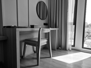 The workspace in the room