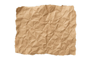 Fototapeta premium Authentic textured crumpled paper sheet with rough edges for background and design elements isolated on transparent background