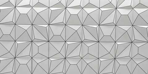 Abstract background white geometric seamless pattern design with textured shapes and black mosaic lines.