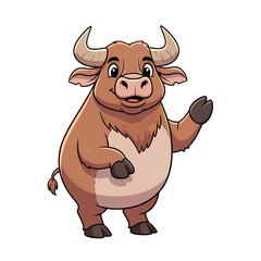 Fototapeta premium Cheerful Cartoon Bull Illustration A Friendly Farm Animal