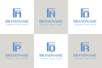 Letters FM FN FO FP FQ FR Monogram Logo, for MF NF OF PF QF RF initials