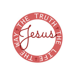 Jesus, The way, The Truth, The Life icon isolated on white background
