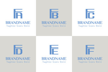 Letters FA FB FC FD FE FF Monogram Logo Set, for AF BF CF DF EF FF initials