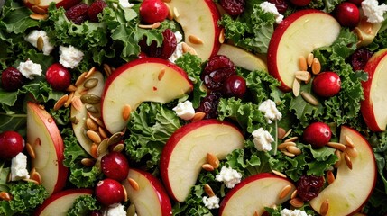 Apple cranberry salad close up