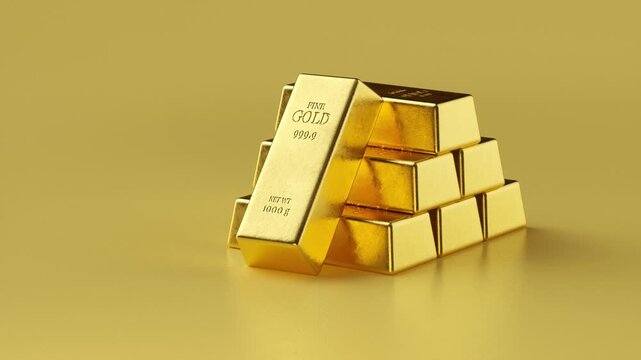 Gold bars and Financial concept,3d rendering