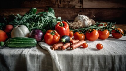 Arrangement of fresh vegetables