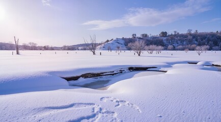 winter landscape with snow