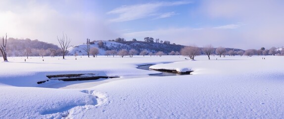 winter landscape with snow