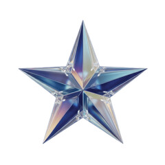 Adobe Illustrator Artwork  Realistic Blue Glass Star - Crystal, Award, Achievement, Luxury, and Christmas Ornament Design  Transparent Background