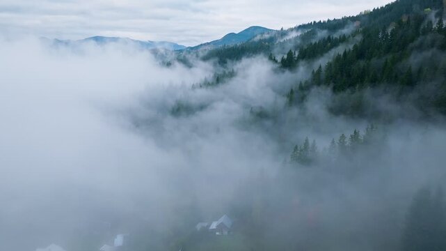 Misty Mountain Landscape A Scene Enveloped in Ethereal Fog