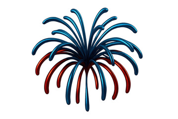 Obraz premium 3d firework burst creating patriotic colors, celebrating holidays like july 4th or new year, transparent background