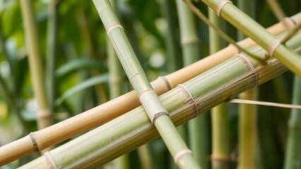 clacking. Bamboo stalks knocking together in the wind, close-up of intersecting canes. bar promotions, beverage menus, designed for product packaging and bar promotions, elevates brand perception.