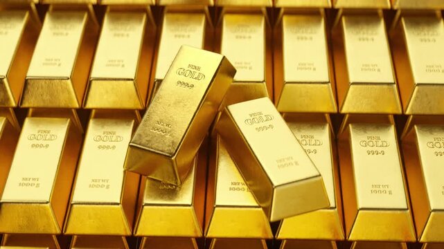Gold bars and Financial concept,3d rendering