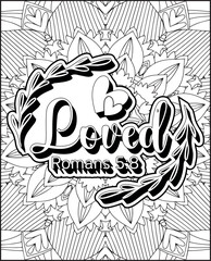 Bible Verse Quote Coloring Page for Adults. Bible Quote Mandala Coloring Page