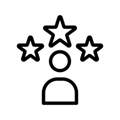  User rating icon, three star customer review outline