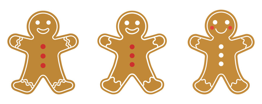 Gingerbread cookies in form of man set