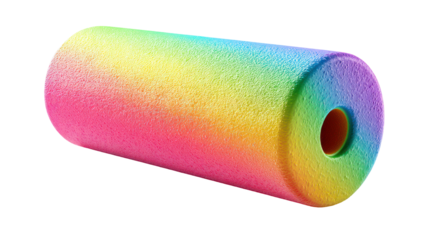 Foam Roller in Vibrant Color Side Angle Isolated on White Background on Transparent Background