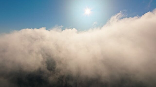 Stunning and Serene Aerial Views of Beautiful Sunlit Cloud Coverage
