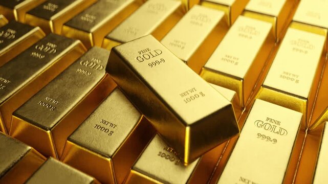 Gold bars and Financial concept,3d rendering