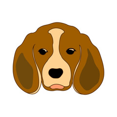Cute puppy beagle head isolated png file graphic design